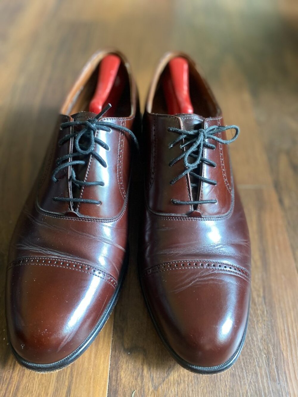 Bostonian Crown Windsor Men's First Flex Oxford Dress Shoes Size 9.5 Burgundy
